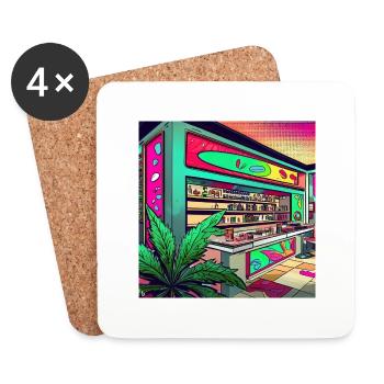 Modern Weed Club Legalization - Coasters (set of 4) - white - Front