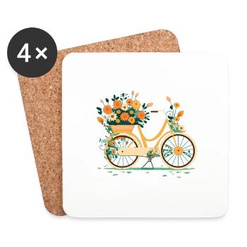 Sweet Adventure Flower Wheel Tour 8 - Coasters (set of 4) - white - Front
