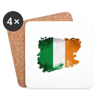Irland Flagge Fahne - Untersetzer (4er-Set) - Weiß - Vorne