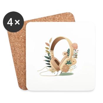 The new Flower Headset 3 - Coasters (set of 4) - white - Front