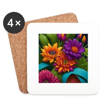 Amazing Flowers - Coasters (set of 4) - white - Front