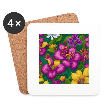 Amazing Flowers - Coasters (set of 4) - white - Front
