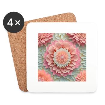 Flowering love - Coasters (set of 4) - white - Front