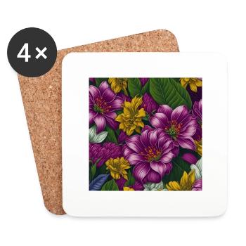 Amazing Flowers - Coasters (set of 4) - white - Front