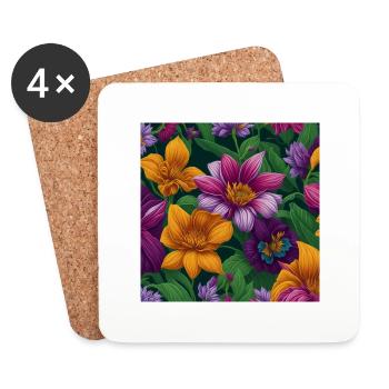 Amazing Flowers - Coasters (set of 4) - white - Front