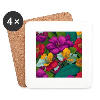 Amazing Flowers - Coasters (set of 4) - white - Front