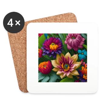 Amazing Flowers - Coasters (set of 4) - white - Front