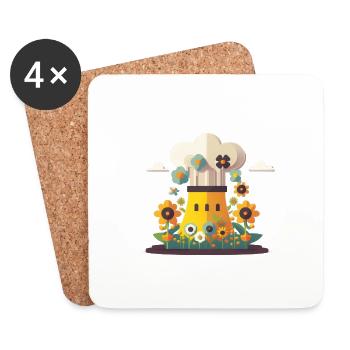 Flower Power Green Energy 3 - Coasters (set of 4) - white - Front