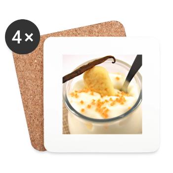 Saftigkeit dessertpudding in vanillesosse - Untersetzer (4er-Set) - Weiß - Vorne