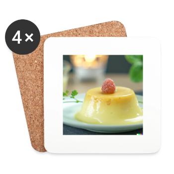 Vanillesosse in Pudding - Untersetzer (4er-Set) - Weiß - Vorne