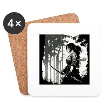 Le travail du Ninja - Dessous de verre (lot de 4) - blanc - Devant