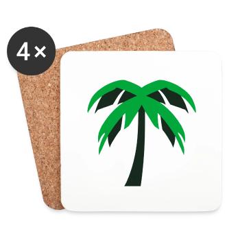 Palme 2 - Untersetzer (4er-Set) - Weiß - Vorne