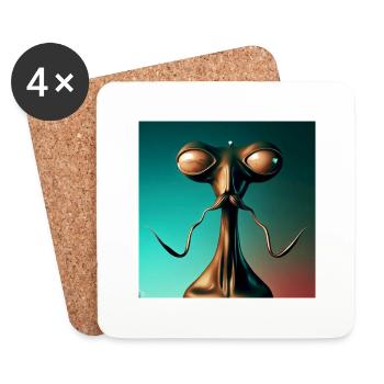 Alien artwork by Bruederchen - Untersetzer (4er-Set) - Weiß - Vorne