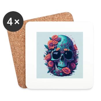Lunettes de soleil Skull Skull - Dessous de verre (lot de 4) - blanc - Devant