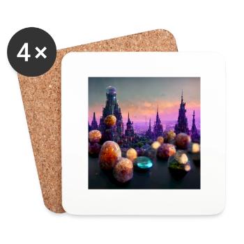 Ville de cristal - Dessous de verre (lot de 4) - blanc - Devant