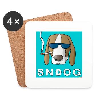 Smoking Dog - Untersetzer (4er-Set) - Weiß - Vorne