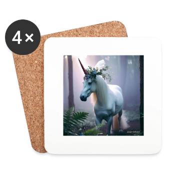 Einhorn - Untersetzer (4er-Set) - Weiß - Vorne