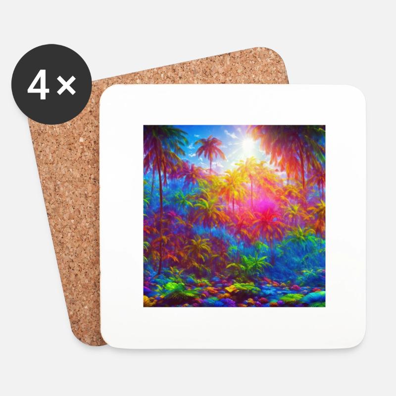 A technicolor paradise 3 - Untersetzer (4er-Set) - Weiß