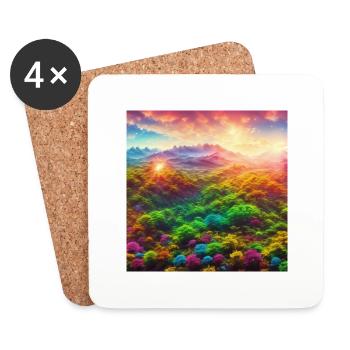 A technicolor world of vibrant colors - Untersetzer (4er-Set) - Weiß - Vorne