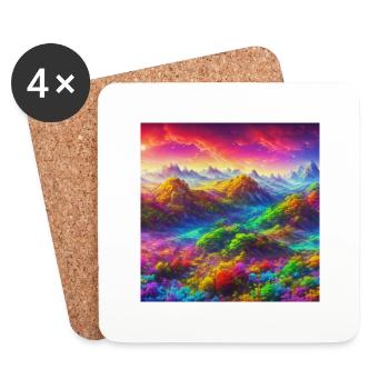 A technicolor dreamscape - Untersetzer (4er-Set) - Weiß - Vorne