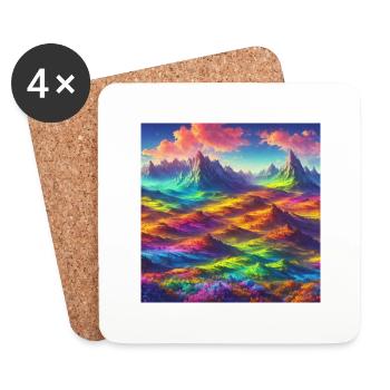 A technicolor dreamscape - Untersetzer (4er-Set) - Weiß - Vorne