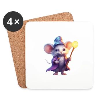 Adorable magic mouse - Coasters (set of 4) - white - Front