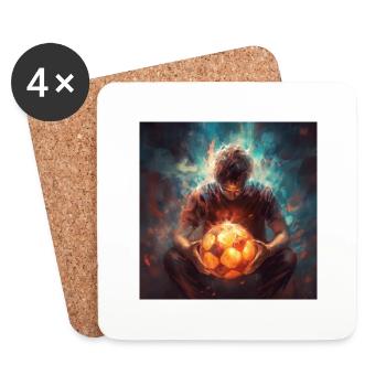 Football from fire aura - Coasters (set of 4) - white - Front