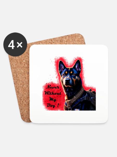 Nie ohne meinen Hund! - Untersetzer (4er-Set) - Weiß