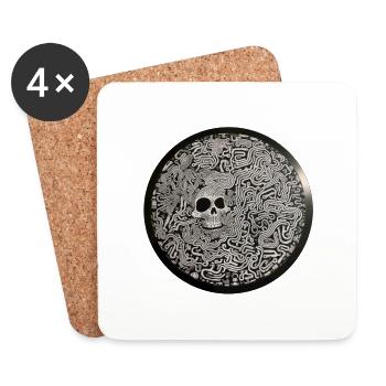 💀 Sublimé Vinyl - Coasters (set of 4) - white - Front