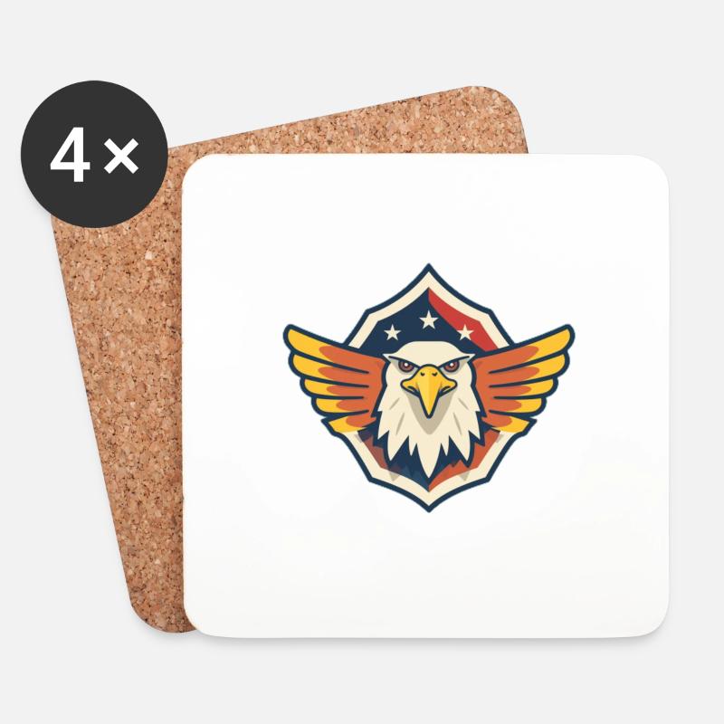 Weißkopfseeadler - Untersetzer (4er-Set) - Weiß