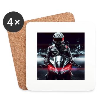 Motorrad digitale Kunst - Untersetzer (4er-Set) - Weiß - Vorne