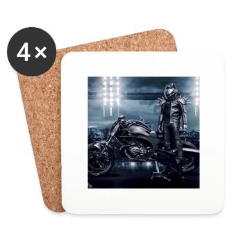 Motorcycle Digital Art - Coasters (set of 4) - white - Front