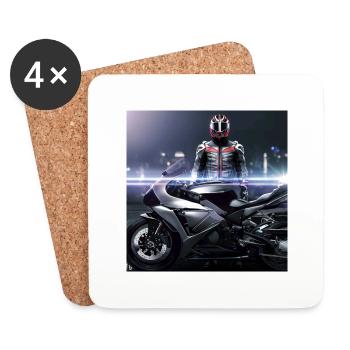 Motorrad digitale Kunst - Untersetzer (4er-Set) - Weiß - Vorne