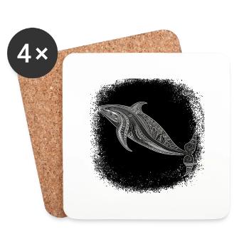 Finance Bday Seaman Animal Animal Animal Animal Animaux d’Irlande - Dessous de verre (lot de 4) - blanc - Devant