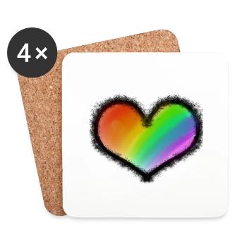 PRIDE LOVE - Coasters (set of 4) - white - Front