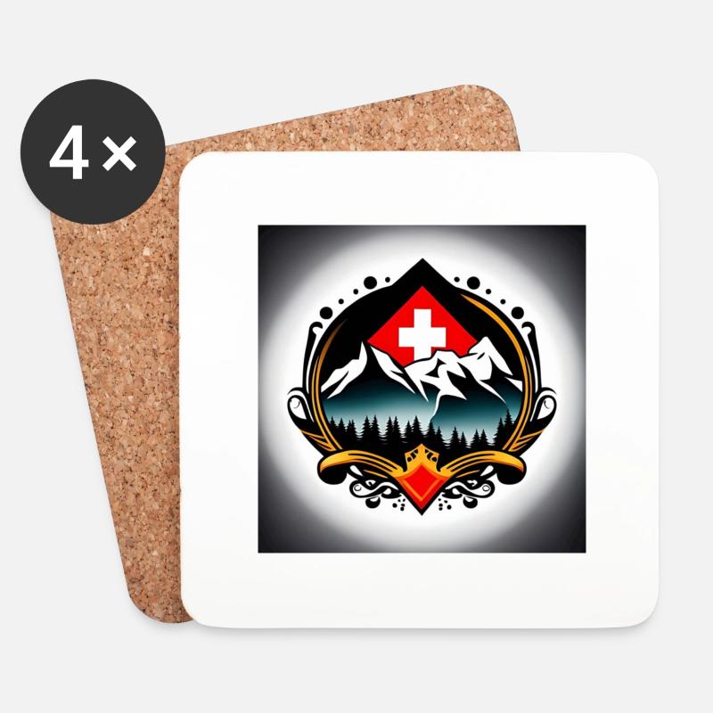 Alpenzauber - Untersetzer (4er-Set) - Weiß