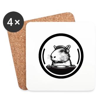 Dj Capybara - Dessous de verre (lot de 4) - blanc - Devant