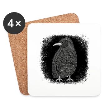 Happy Penguins Birthday Animal - Coasters (set of 4) - white - Front