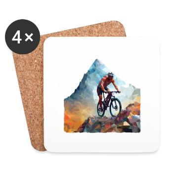 Mountain Bike - Coasters (set of 4) - white - Front