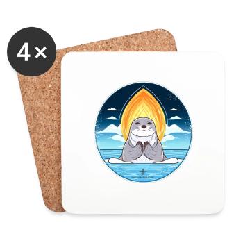 anniversaire cadeau idée anniversaire animal aquatique - Dessous de verre (lot de 4) - blanc - Devant