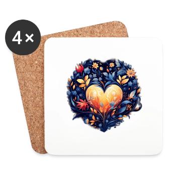 Jardin de l’amour - Dessous de verre (lot de 4) - blanc - Devant