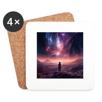 Le monde de la fantaisie, des ondes positives, du cosmos - Dessous de verre (lot de 4) - blanc - Devant