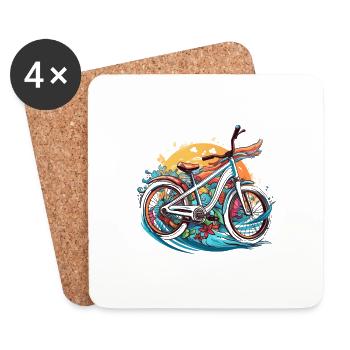 Radical Style: Design de vélo à porter! - Dessous de verre (lot de 4) - blanc - Devant