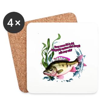 Fishing Divas of the Perch: Elegance in Action - Coasters (set of 4) - white - Front