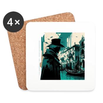 Venedig (Italien) - Untersetzer (4er-Set) - Weiß - Vorne