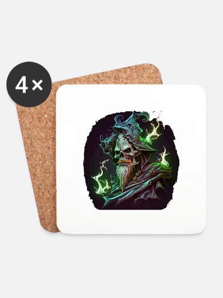 necromancer - Coasters (set of 4) - white