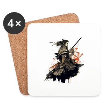 samurai - Coasters (set of 4) - white - Front