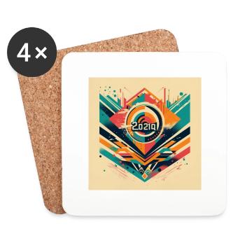 Retro Design - Untersetzer (4er-Set) - Weiß - Vorne