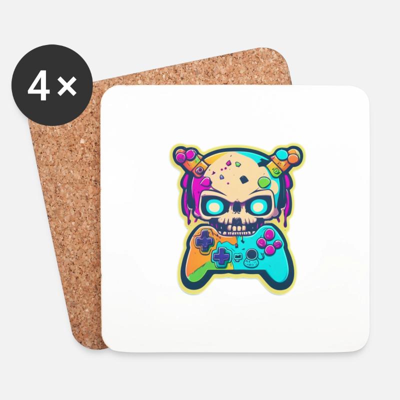 Skullhead Controller - Untersetzer (4er-Set) - Weiß