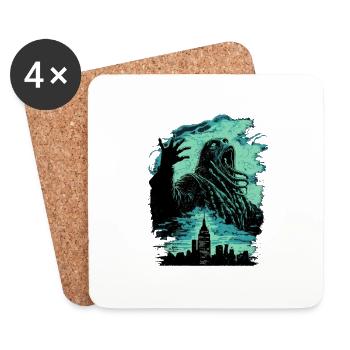 Monstre in the Town - Coasters (set of 4) - white - Front